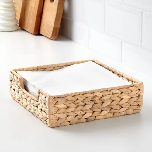 سبد باکس جادستمالی حصیری سایز 23x23 هوم سنتر آلمان